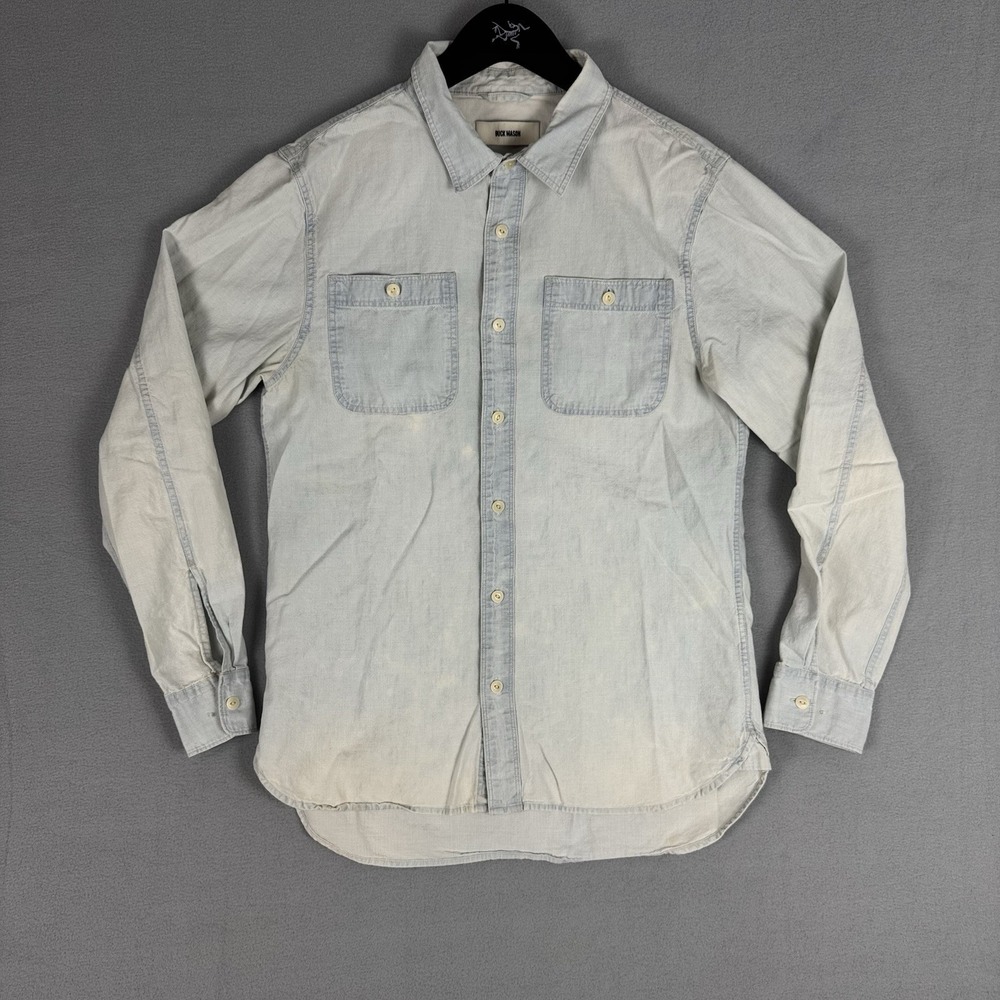 Buck Mason Cotton Button Down Front Pockets Shirt Mens Medium Twill SEE PICTURES
